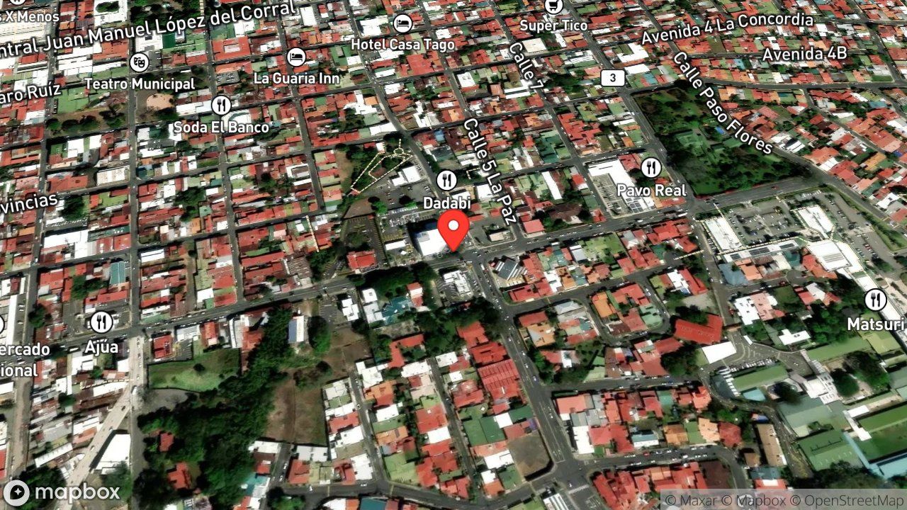 Mapa del incidente ESTACION DEL AEROPUERTO JUAN SANTAMARIA REPORTA ALERTA 3