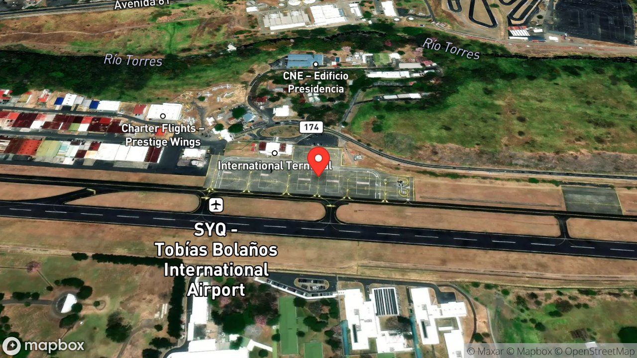Mapa del incidente ESTACION DE AEROPUERTO TOBIAS BOLAÑOS REPORTA ALERTA 2