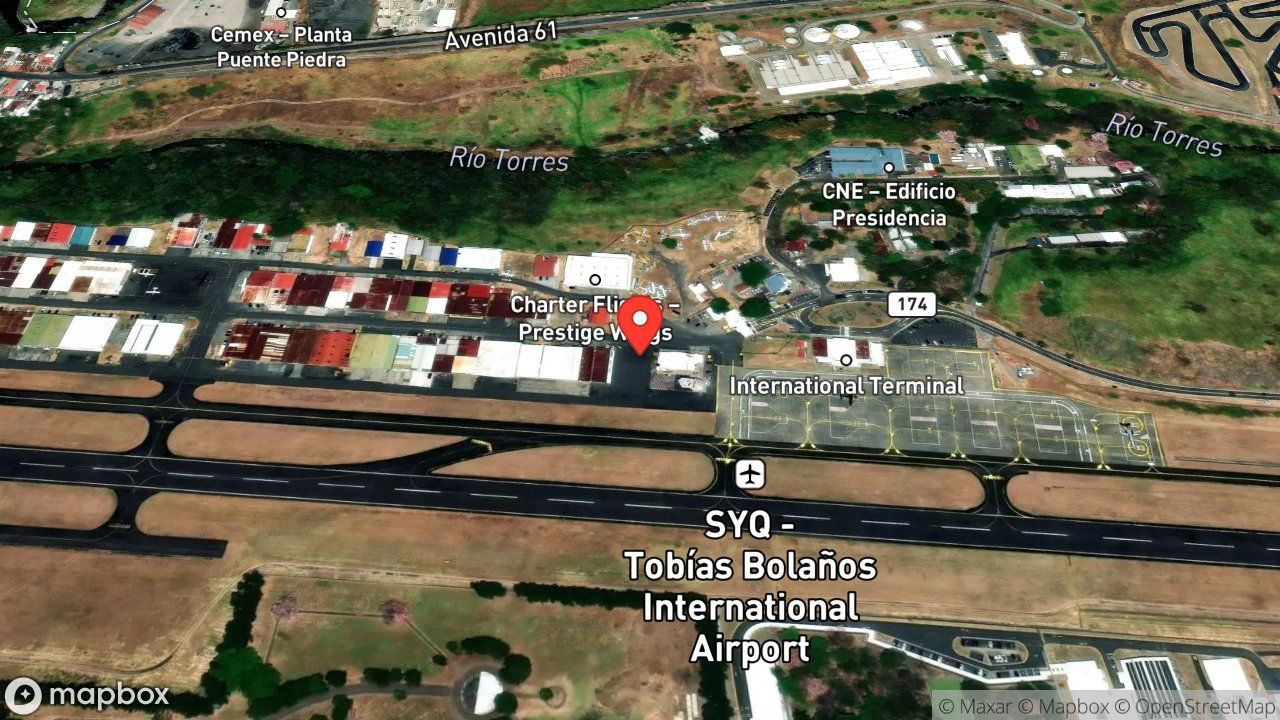 Mapa del incidente ESTACION DE AEROPUERTO TOBIAS BOLAÑOS REPORTA PRECIPITACION DE ULTRALIGERO