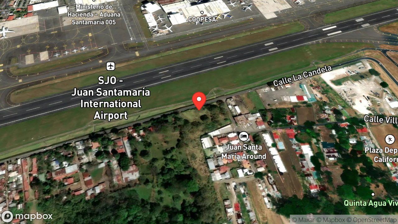 Mapa del incidente ESTACION DEL AEROPUERTO JUAN SANTAMARIA REPORTA QUEMA DE CHARRAL