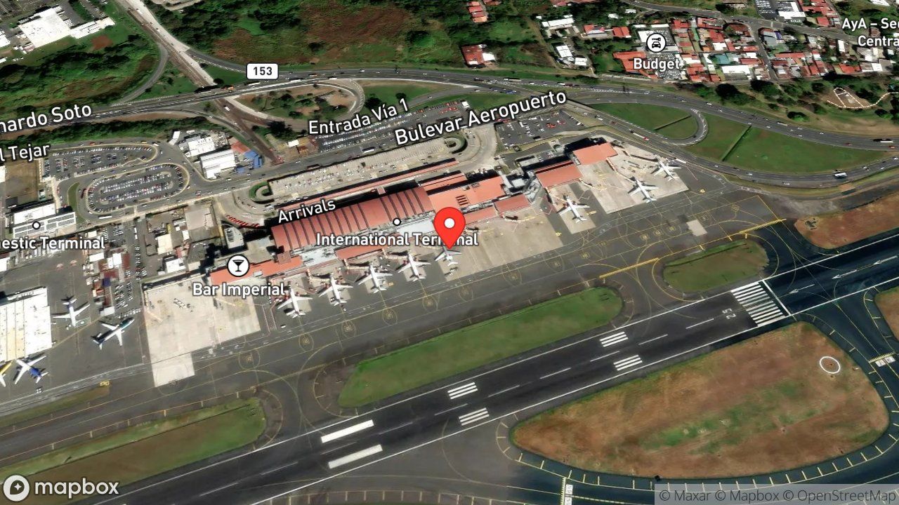 Mapa del incidente ESTACION DE AEROPUERTO JUAN SANTAMARIA REPORTA ENJAMBRE DE ABEJAS