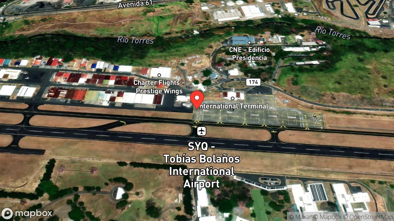 Mapa del incidente ESTACION AEROPUERTO TOBIAS BOLAÑOS REPORTA ALERTA 2
