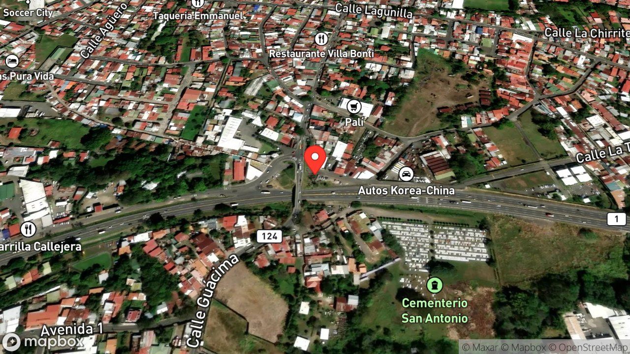 Mapa del incidente ESTACION DE ALAJUELA REPORTA QUEMA DE DESECHOS